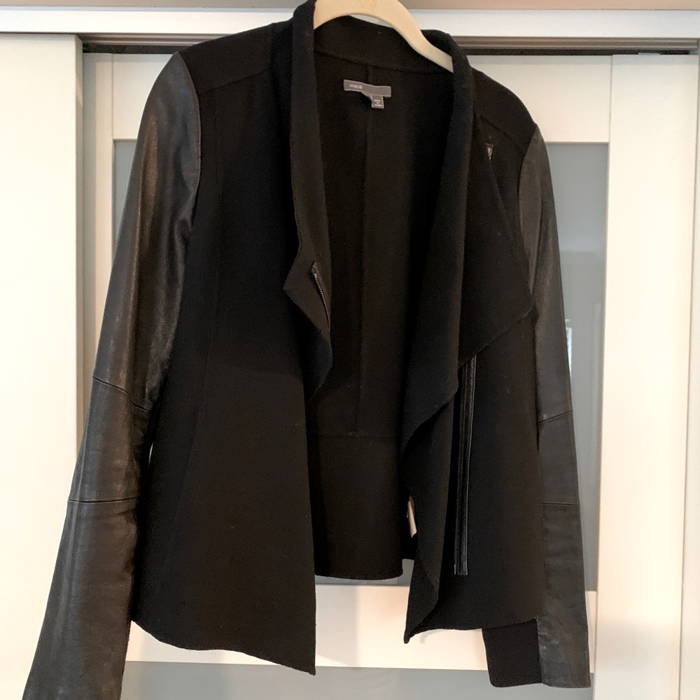 Vince leather and wool jacket